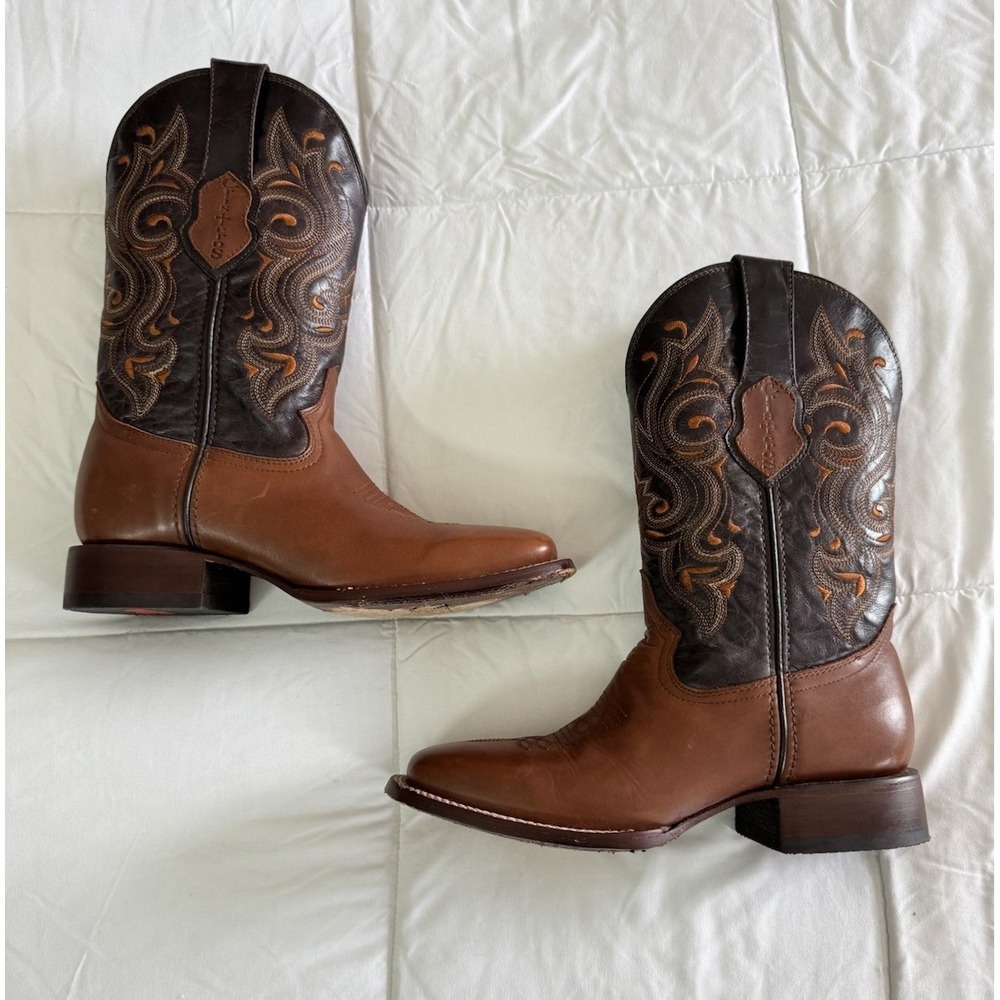 Urban Country By Cristeros Square Toe Leather Boots Size 8  (MEX 27) 10 W EUC